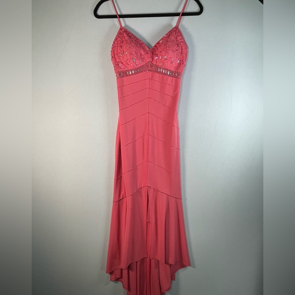 De Laur Collection Dress high low. Beaded top